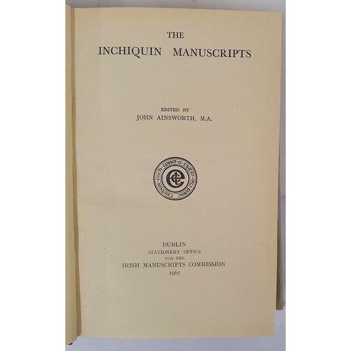 50 - The Inchiquin Manuscripts AINSWORTH,JOHN [ED.] Published by Irish manuscripts commission Dublin 1961... 