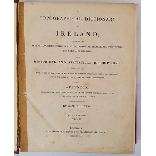 69 - A Topographical Dictionary of Ireland with Historical and Statistical Descriptions by Samuel Lewis V... 