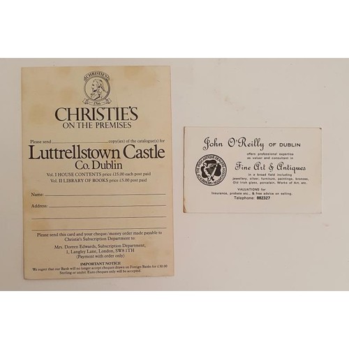 70 - Christies hard back catalogue re sale of contents of Luttrellstown Castle 26th to 28th September, 19... 