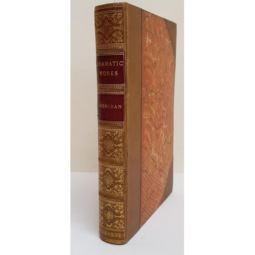 87 - Richard Brinsley Sheridan. The Dramatic Works. 1891. Beautiful half calf, gilt spine