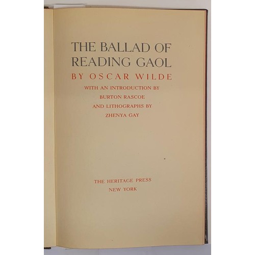 93 - Oscar Wilde. The Ballad of Reading Gaol. 1937. Published by the Limited edition club, New York. Lith... 