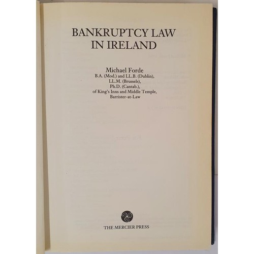 174 - Bankruptcy Law in Ireland, Michael Forde, (Including a letter signed by the author to a former stude... 