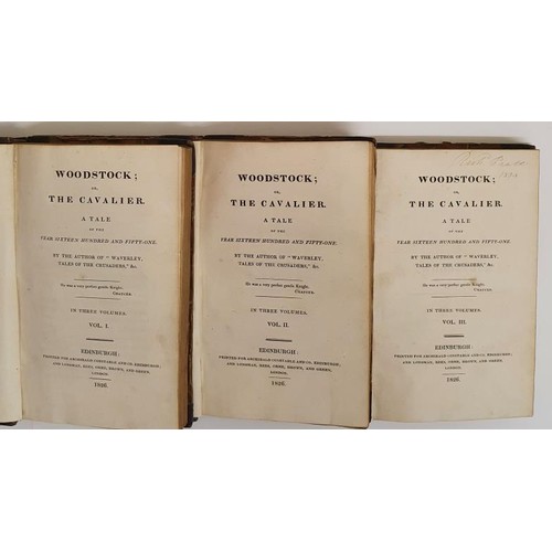 180 - Walter Scott. Woodstock or The Cavalier. 1826. 3 volumes. Contemporary half calf. Good set