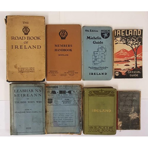 182 - Ireland; The AA Roadbook of Ireland,1932; A.B.C Railway Guide and Hotel Directory 1926; Blacks Guide... 