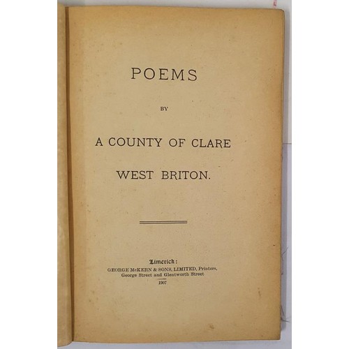 184 - Poems by a County of Clare West Briton R S R-L Published by George Mc Kern, 1907. 1st Ed