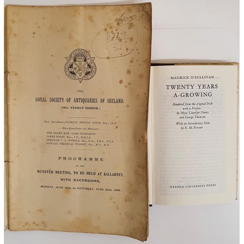 204 - RSAI Programme of meetings and Excursions, June 1906 to Killarney, text. Ills,diagrams and maps. O'S... 