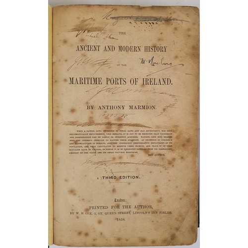 482 - The Ancient and Modern History of the Maritime Ports of Ireland Marmion, Anthony Published by Printe... 