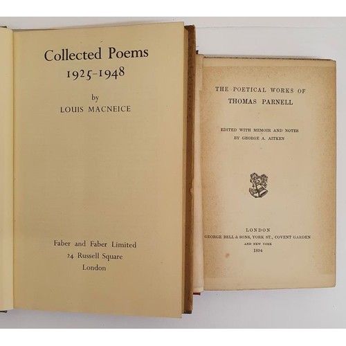 705 - Louis Mc Neice. Collected Poems.. 1925-1984. 1st d.j. and The Poetic Works of Thomas Parnell. 1894. ... 