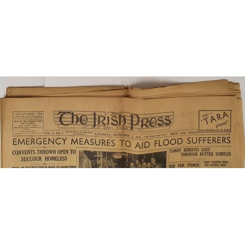 716 - Irish Press Newspaper Vol 1 No 1. Published Saturday September 5, 1931. First edition of this now ce... 