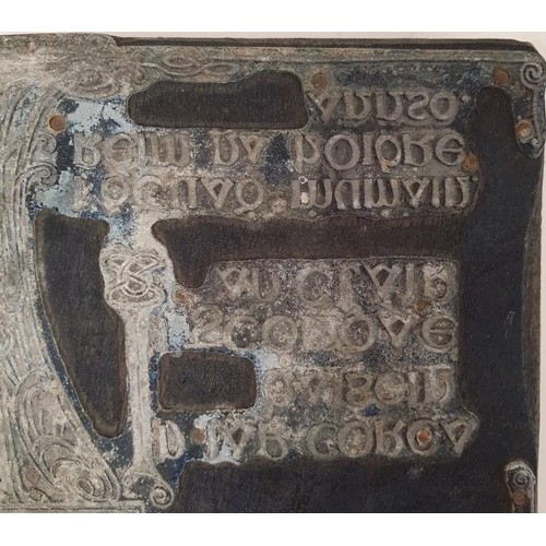 724 - Wooden printing block c. 1920 with a Celtic Motif, a unique piece of Celtic Art