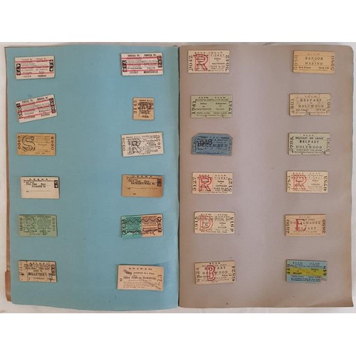 65 - Irish Railwayana: Tickets/carriage labels: Folio scrapbook of used and unused Irish railway tickets,... 