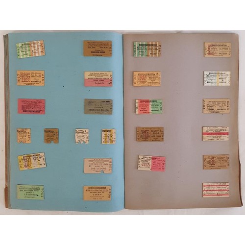 65 - Irish Railwayana: Tickets/carriage labels: Folio scrapbook of used and unused Irish railway tickets,... 