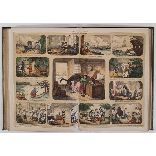 110 - Les Recreations Instructives. c.1860. With fine double page, coloured folding plates. Quarto Gilt ti... 