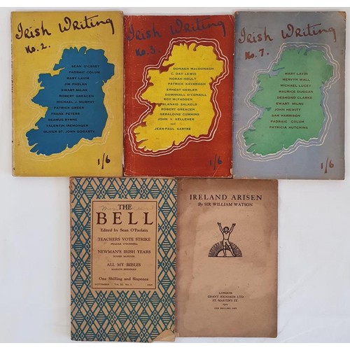 147 - Irish Writing. 3 volumes: Number 2, 3 & 7. 1947/49; The Bell 1945; and Ireland Arisen by Sir W. ... 