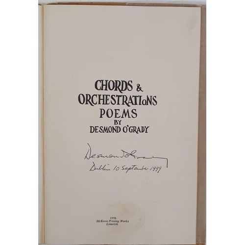 180 - Desmond O’Grady; Chords and Orchestrations, SIGNED first edition French flaps, McKerns Printin... 