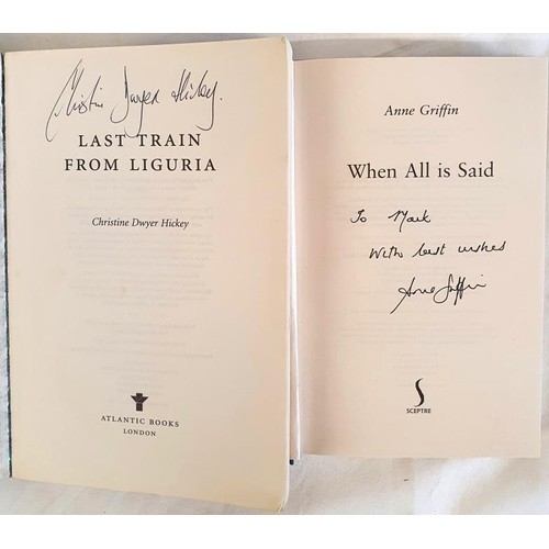 240 - Christine Dwyer Hickey; Last Train from Liguria, SIGNED first edition, first print, Atlantic Books 2... 