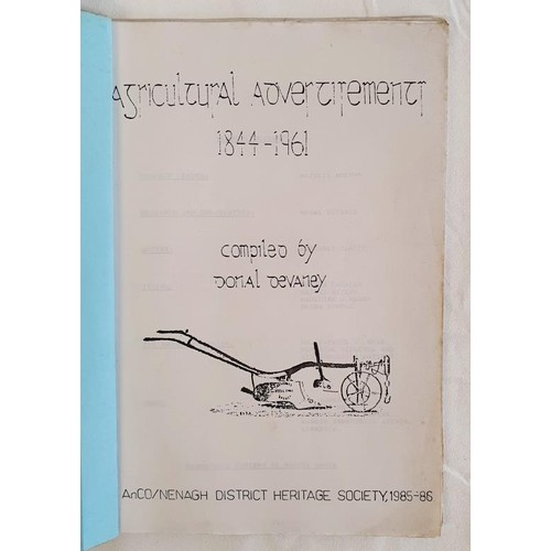 262 - Agricultural Advertisements from the Nenagh Guardian and Nenagh News, 1841- 1961 ; compiled by ANCO/... 