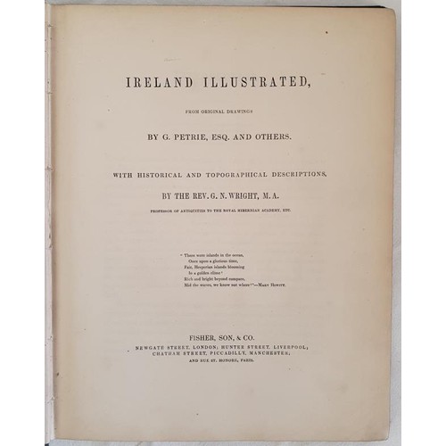 310 - Rev. G. N. Wright. Ireland Illustrated. 1840. 1st. With 80 steel engravings. Original gilt decorativ... 