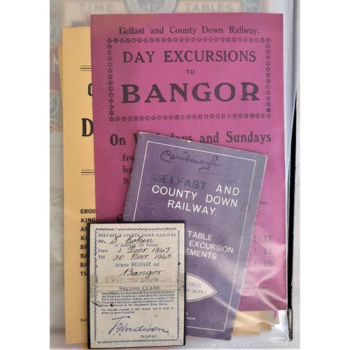 373 - Irish Railwayana: Ringbinder with the following, 1. Clogher Valley Railway, timetable, summer 1938 e... 