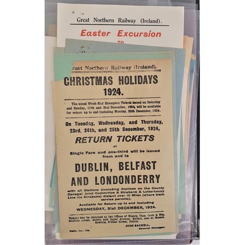 373 - Irish Railwayana: Ringbinder with the following, 1. Clogher Valley Railway, timetable, summer 1938 e... 