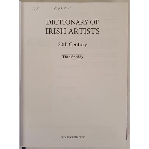 405 - Theo Snoddy. Dictionary of Irish Artists of the 29th century. 1969. First. Illustrated. Essential re... 