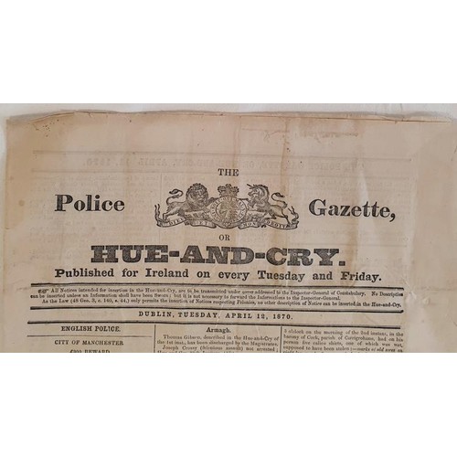 417 - [Fenians and the Manchester Martyrs]. The Police Gazette or Hue and Cry, for Ireland. November 1870.... 