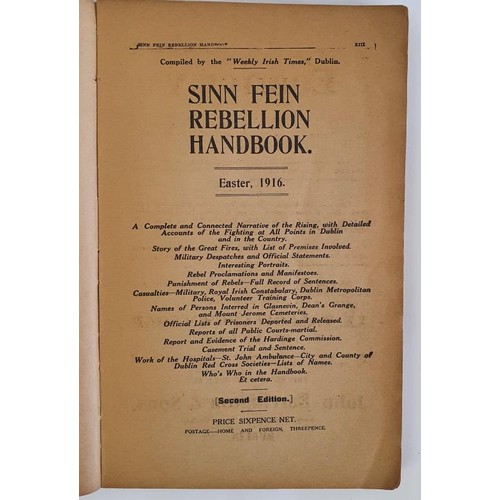 429 - Sinn Fein Rebellion Handbook: Easter 1916 Irish Times. Second Edition. Octavo, 10in. x 6.25in.