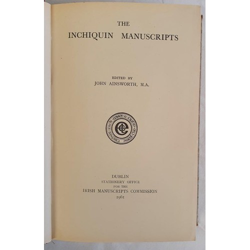 510 - The Inchiquin Manuscripts edited by John Ainsworth. Irish Manuscript Commission. 1961. Lovely copy i... 