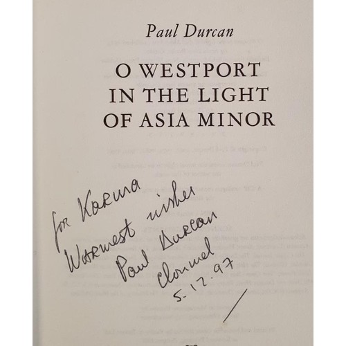 595 - Paul Durcan x 10 Titles: A Snail in my Time SIGNED; The Laughter of Mothers SIGNED; O Westport in th... 