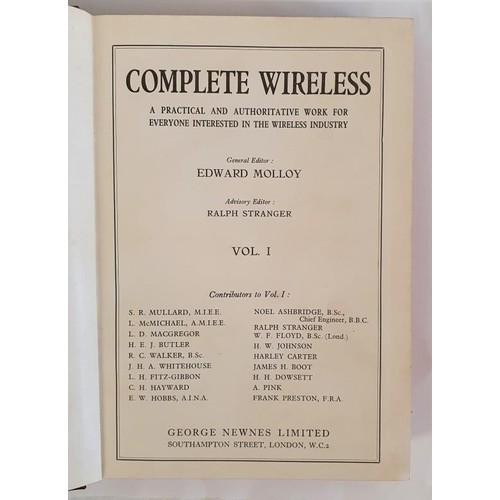 604 - Newnes Complete Wireless,…set of Four Volumes, 1932; quarto, half faux leather. Fully illustr... 