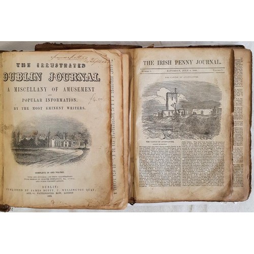 610 - The Irish Penny Journal. Bound Editions including Vol 1, Number 1 from 1840-1841; The Illustrated Du... 