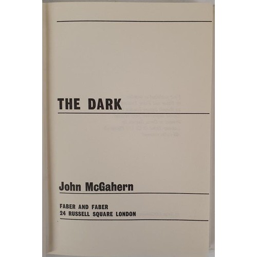 17 - John McGahern - The Dark. Published in 1965, A near fine copy, unread with clean pages, tight bindin... 