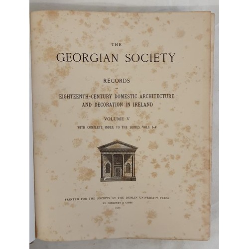 70 - The Georgian Society Records of Eighteenth Century Domestic Architecture and Decoration in Dublin, V... 