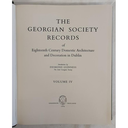 72 - The Georgian Society Records of Eighteenth century Domestic Architecture and Decoration in Ireland. ... 