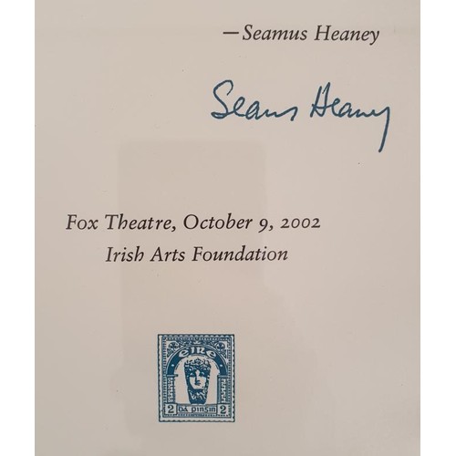 90 - Seamus Heaney; Postscript, Anna Livia Broadsheet VI, believed to be one of only 200 published, with ... 