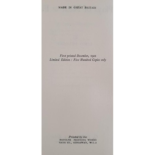 121 - Lord Dunsany. Plays of Near and Far. 1922 Limited edition of 500 in original yellow boards. Scarce u... 