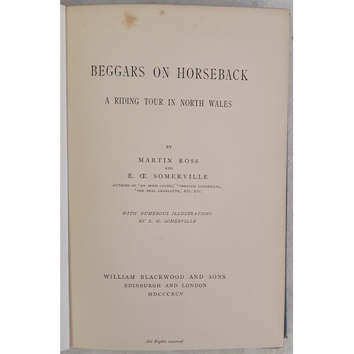 122 - Somerville & Ross. Beggars on Horseback. 1895. 1st. Illustrated by E.OE. Somerville. Original bl... 