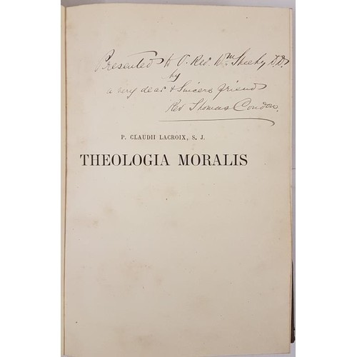 132 - FINE BINDING. La Croix, P. Claudii. S. J. Theologia Moralis. 4 volumes. Paris, Vives, 1874. Imperial... 