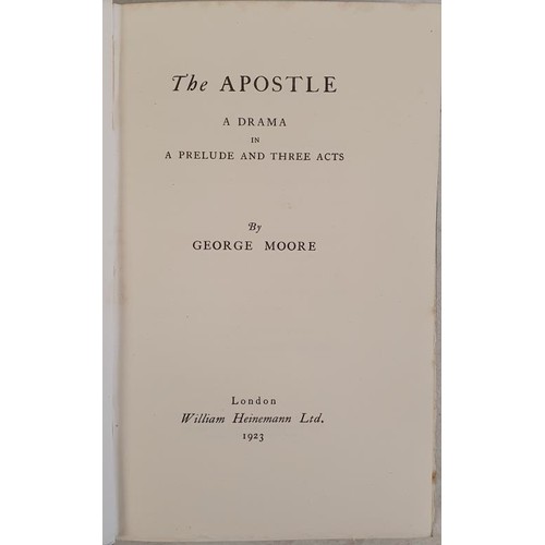 133 - George Moore. The Apostle - A Drama. 1923. Limited edition signed by Moore. Fine quarter vellum in r... 