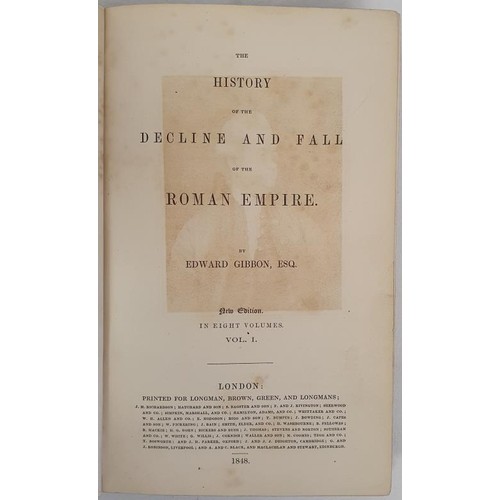 140 - Gibbon, Edward; The History of the Decline and Fall of the Roman Empire. London, 1848. Complete in e... 