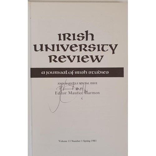 168 - Maurice Harmon; editor of Irish University Review John Banville Special Issue, signed by John Banvil... 