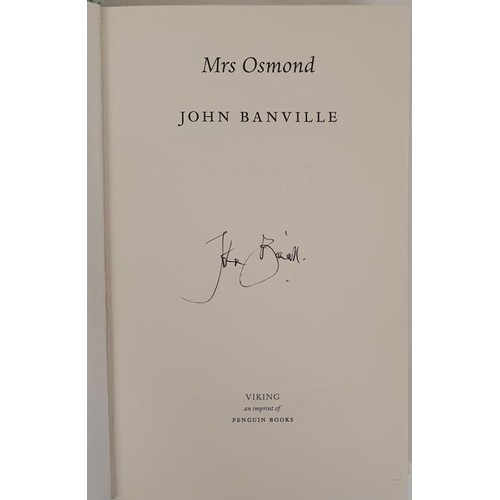 173 - John Banville – Mrs Osmond. First UK Edition 2017, First Printing In original decorated boards... 