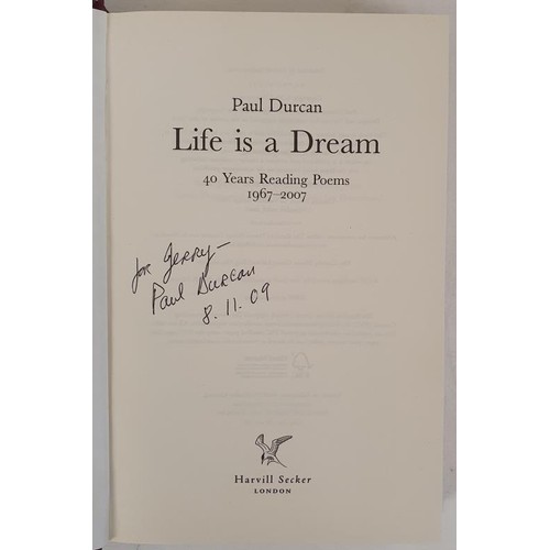 181 - Paul Durcan - Life is a Dream: 40 Years Reading Poems 1967-2007, Published 2009, First UK Edition. F... 