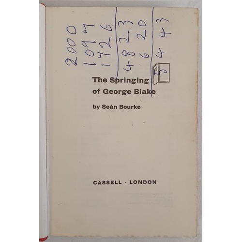 212 - The Springing of George Blake Bourke, Sean Published by Cassell, 1970 SIGNED. 1st Ed. Newspaper arti... 