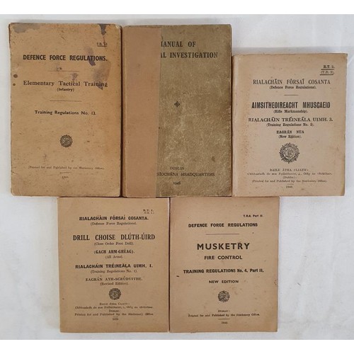 221 - Irish Defence Force regulations for 1930's/1940's plus Manual of Criminal Investigation, Gárda Síoch... 