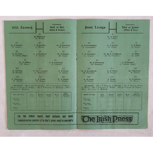 281 - All Ireland Hurling Final Programm 1963 Kilkenny v Waterford.