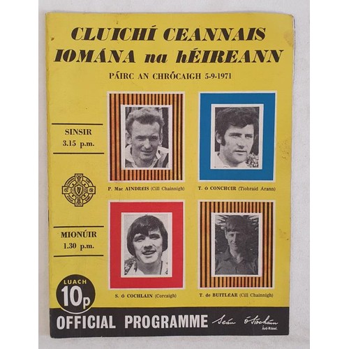 289 - All Ireland Hurling Final Programme 1971 Kilkenny v Tipperary