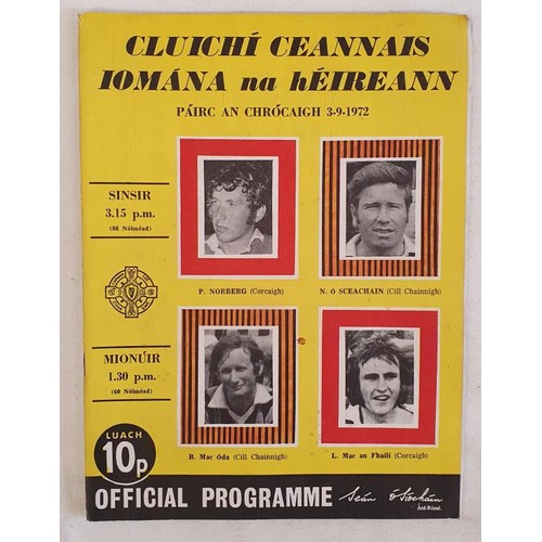 290 - All Ireland Hurling Final Programme 1972 Cork v Kilkenny