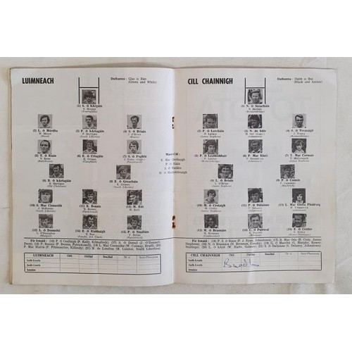 291 - All Ireland Hurling Final Programme 1974 Limerick v Kilkenny