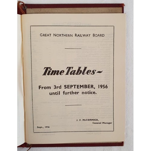 302 - Great Northern Railway. Time Tables 1956, in a purpose designed time table folder